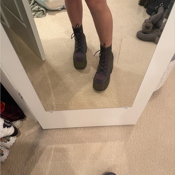 Demonia Camel 203 Multi Reflective Platform Boots - Picture 7 of 8